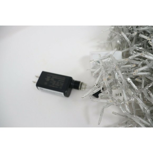 1300 Warm White LED Lights on 44ft CLEAR WIRE w/Remote Christmas Cluster Garland - Picture 8 of 12